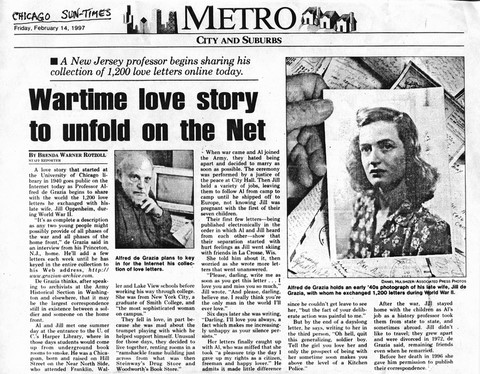 chicago sun times valentine alfred de grazia jill oppenheim letters of love and war